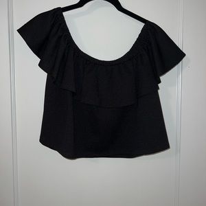 Off the shoulder tunic black crop top